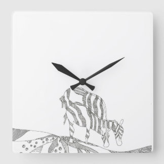Abstrakte Stockfigur individuell gestaltete Tasse Quadratische Wanduhr