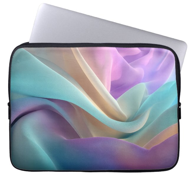 Abstrakte Stofftextur in Pastellfarben Laptopschutzhülle (Vorderseite)