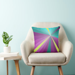 Abstrakte Strahlen Farbvolle, dynamische Geometris Kissen