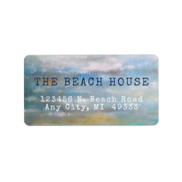 Abstrakte Strandkastenmalerei Adressaufkleber