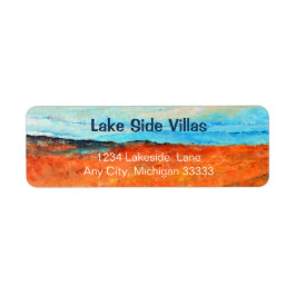 Abstrakte Strandmalerei Blue Orange Personalize