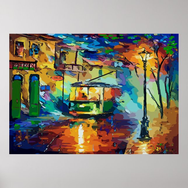 Abstrakte Straßenbahn Poster (Vorne)