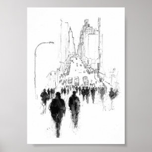 Abstrakte Straßenlandschaft Poster