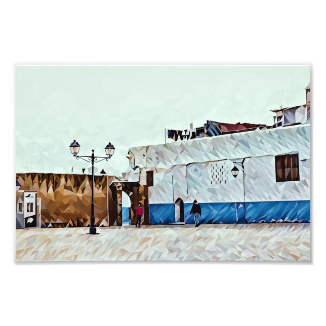 Abstrakte Straßenszene mit farbenfroher Geometrie Fotodruck (Vorne)