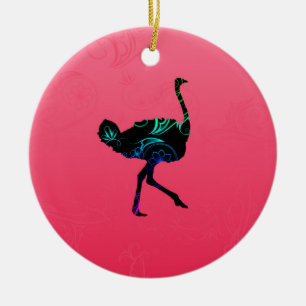 Abstrakte Straußendekoration Keramik Ornament