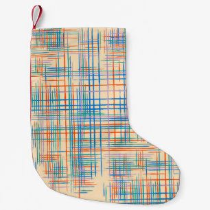 Abstrakte Streifen, bunt ethnische Grasmatte. Kleiner Weihnachtsstrumpf