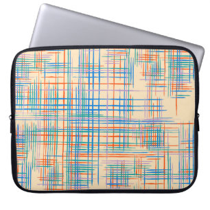 Abstrakte Streifen, bunt ethnische Grasmatte. Laptopschutzhülle