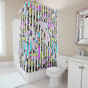 Abstrakte Streifen Duschvorhang