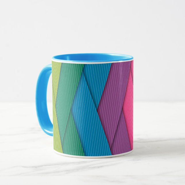 Abstrakte Streifen, farbig, Tasse (Vorderseite Links)