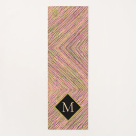 Abstrakte Streifen Gold Glitzer Monogram Yogamatte