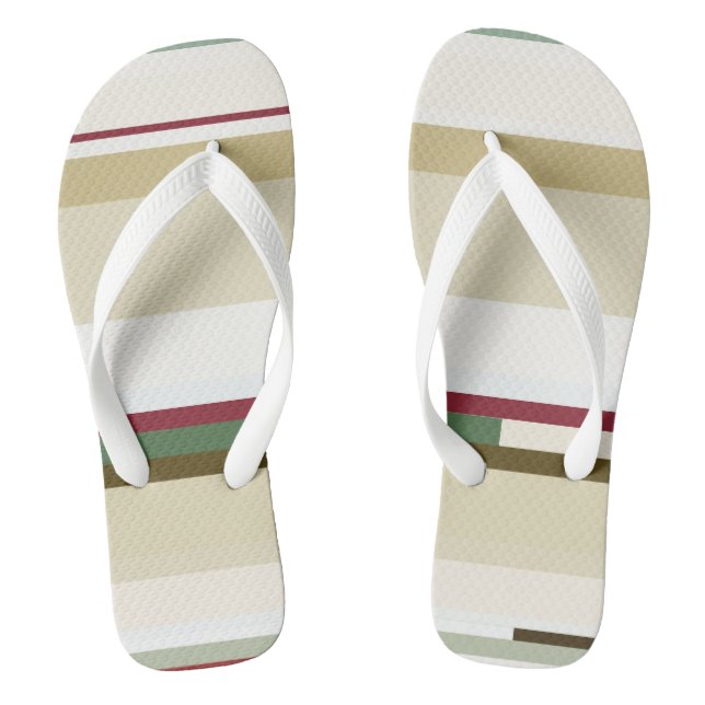 abstrakte Streifen grün und rot Flip Flops (Fußbett)