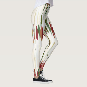 abstrakte Streifen grün und rot Leggings
