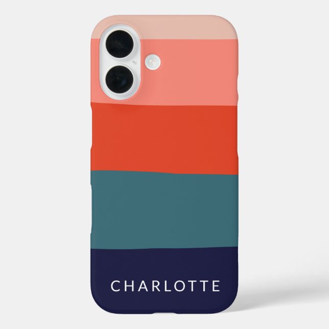  Abstrakte Streifen Personalisiert   iPhone 16 Hülle (Rückseite)