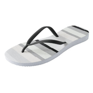 Abstrakte Streifen Schwarz, Weiß und Grün Flip Flops