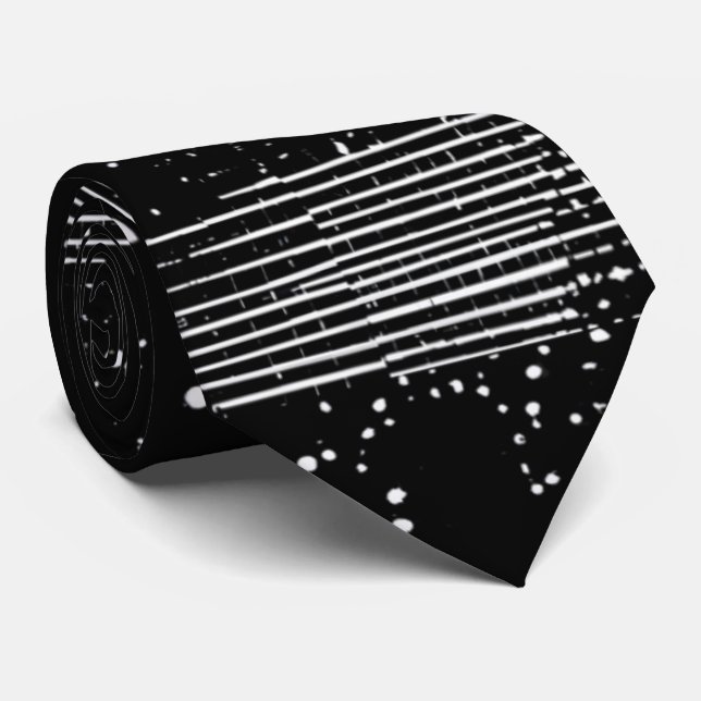 Abstrakte Strip Dot Neck Krawatte (Gerollt)