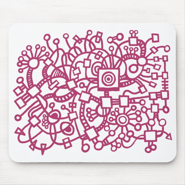 Abstrakte Struktur - Krimi auf Weiß Mousepad (Vorne)
