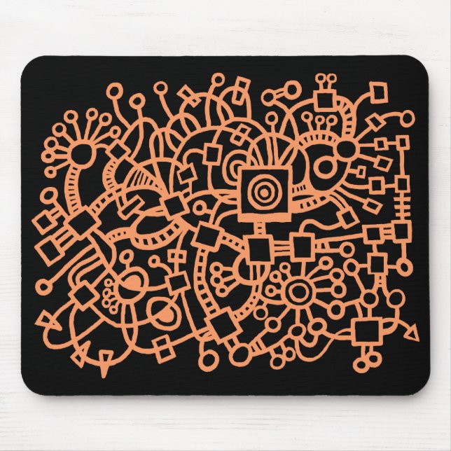 Abstrakte Struktur - Pfirsich auf Schwarz Mousepad (Vorne)
