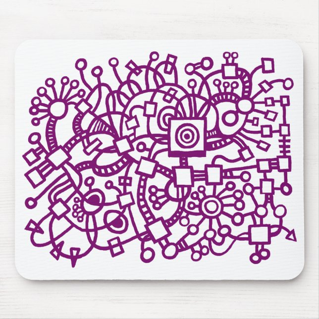 Abstrakte Struktur - Pflaume auf Weiß Mousepad (Vorne)