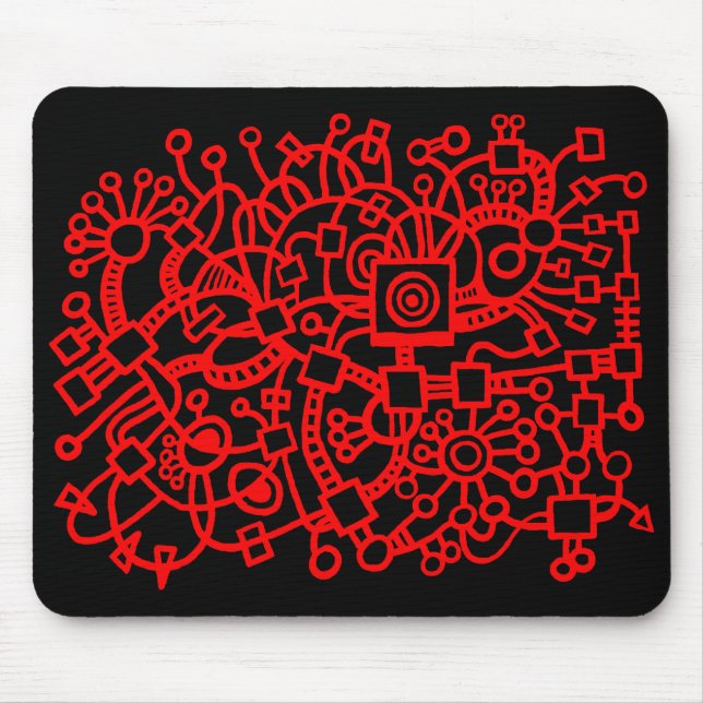 Abstrakte Struktur - rot auf schwarz Mousepad (Vorne)