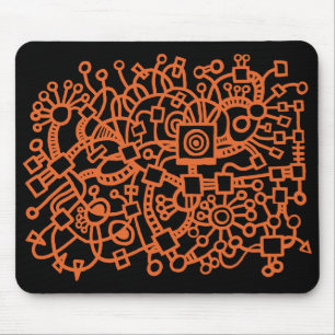 Abstrakte Struktur - Rotes Braun auf schwarz Mousepad