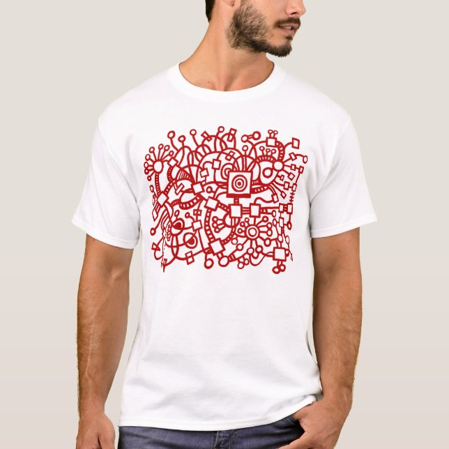Abstrakte Struktur - Ruby Red T-Shirt (Vorderseite)