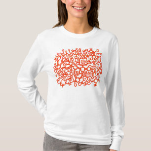 Abstrakte Struktur - Ziegelrot T-Shirt