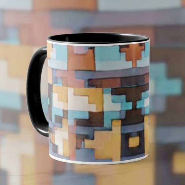 Abstrakte südwestlich inspirierte Erdtöne Tasse (Von Creator hochgeladen)