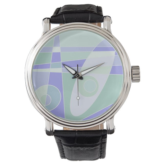 Abstrakte Surfpastel Lila grün Armbanduhr (Vorderseite)