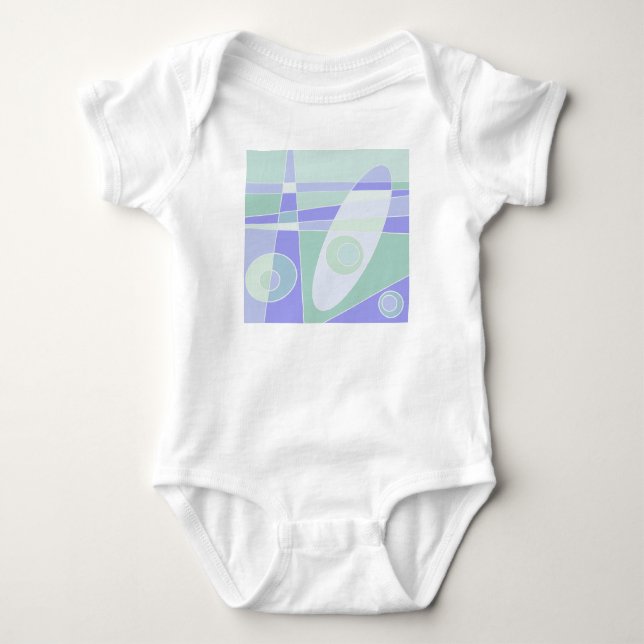Abstrakte Surfpastel Lila grün Baby Strampler (Vorderseite)