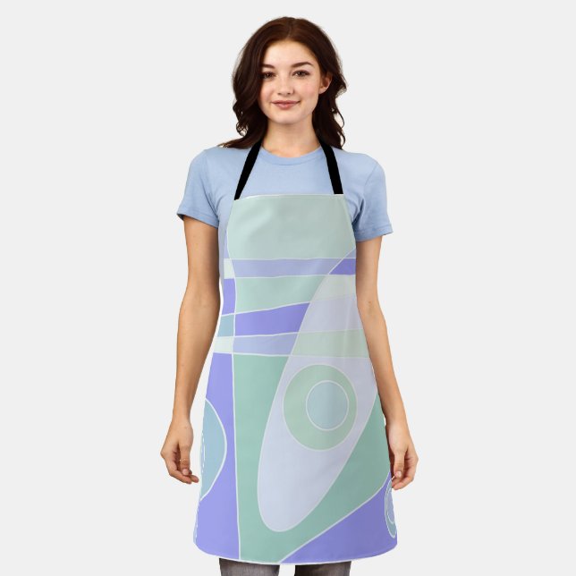 Abstrakte Surfpastel Lila grün Schürze (Getragen)