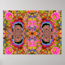 Abstrakte Surreal Sonnenblumenmandala, funkelnde U Poster