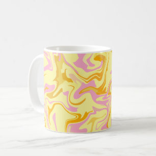 Abstrakte Swirt-Art mit Gelb, Rosa und Orange Kaffeetasse