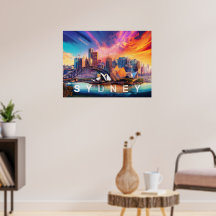 Abstrakte Sydney Australien Skyline Poster