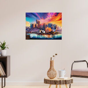Abstrakte Sydney Australien Skyline Poster