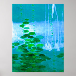 Abstrakte Symphonie in blau und grün Poster
