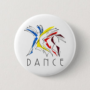 Abstrakte Tänzer beim Tanzen - Tanzliebhaber-Kunst Button