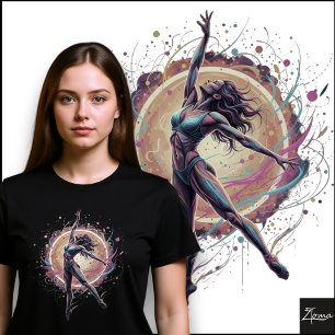 Abstrakte Tänzerin Neon-Linien Dynamische Kunst Tri-Blend Shirt