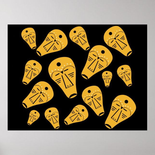Abstrakte Tätowiermaske der Aborigine Poster (Vorne)