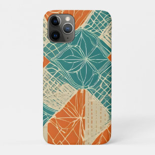 Abstrakte Teal-, Orange- und Beige-Blumen  Case-Mate iPhone Hülle