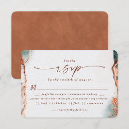 Abstrakte Terra Cotta Wedding Meal Choice RSVP Car