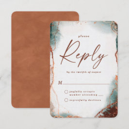 Abstrakte Terra Cotta Wedding RSVP Antwortkarte