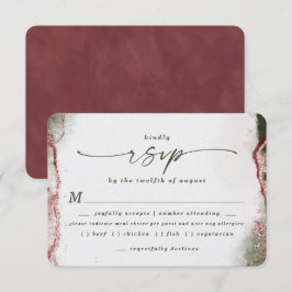 Abstrakte Terra Rosa Wedding Meal Choice RSVP Kart