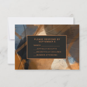 Abstrakte Terrakotta-RSVP-Hochzeitskarte Einzigart RSVP Karte