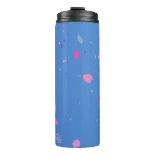 Abstrakte Terrazzo Galaxy Illustration in Blau Thermosbecher