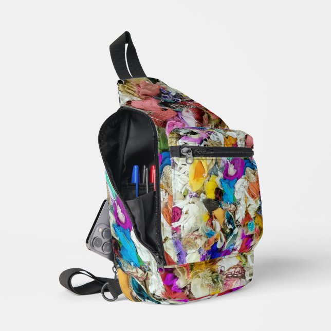 Abstrakte Textilien Crossbody Bag (Offen)