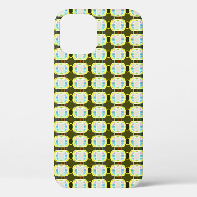 abstrakte Textur, buntes Gingham-Muster, modern Case-Mate iPhone Hülle (Rückseite)
