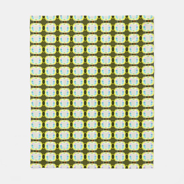 abstrakte Textur, buntes Gingham-Muster, modern Fleecedecke (Vorderseite)