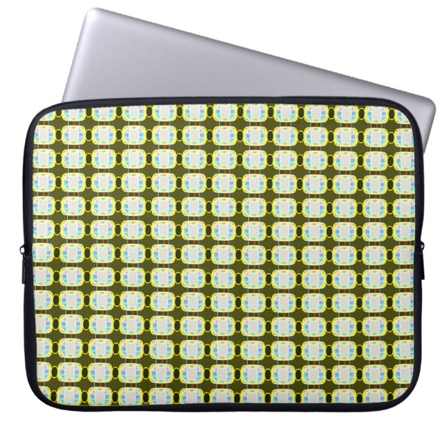 abstrakte Textur, buntes Gingham-Muster, modern Laptopschutzhülle (Vorderseite)
