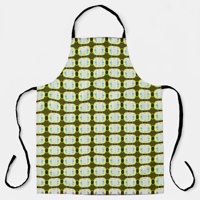 abstrakte Textur, buntes Gingham-Muster, modern Schürze (Vorderseite)