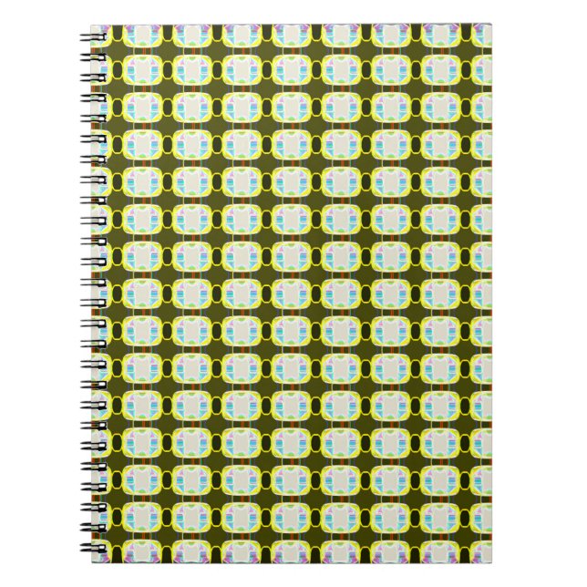 abstrakte Textur, farbenfrohes Gingham-Muster, mod Notizblock (Vorderseite)